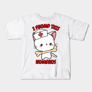 Funny angora Cat tells a lame joke Kids T-Shirt